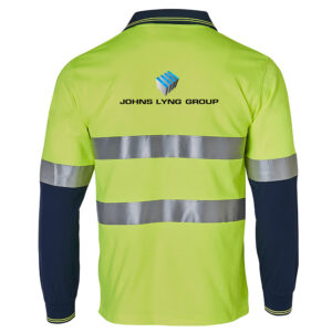 Men’s Long Sleeve Hi Vis Safety Polo With Tape